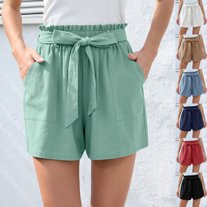 Abigail – Stijlvolle Rucheshort met Zakken