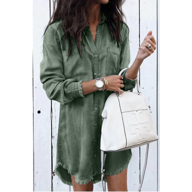 Jade – Klassiek Denim Hemdkleed