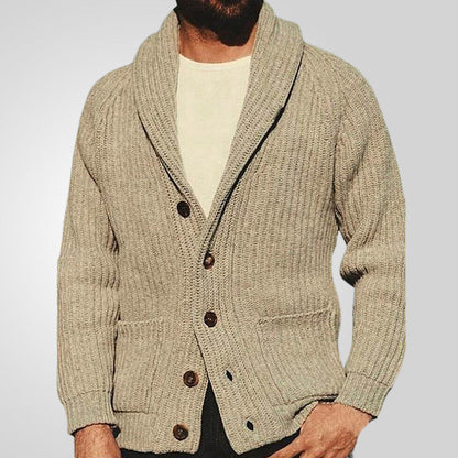 Kevin – Modieuze Heren Cardigan met Knopen en Zakken, Lange Mouwen voor Lente en Herfst