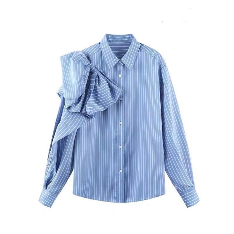 Abigail – Gestreepte Damesblouse met Strik