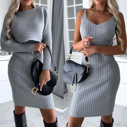 Lydia – Modieus Twee-delig Damesoutfit met Lange Mouwen Top en Strakke Rok