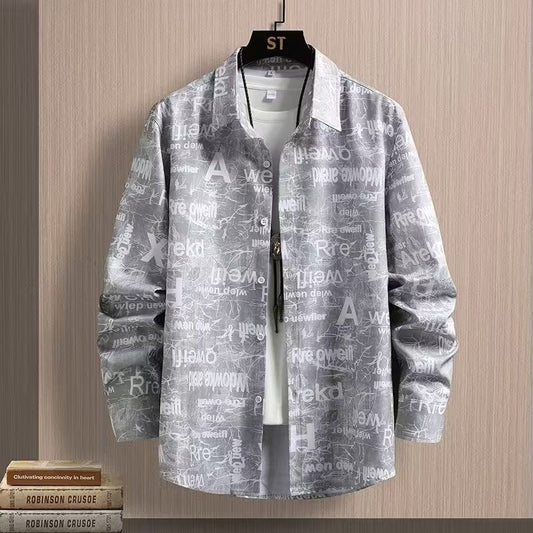 Mark – Lang mouw herenoverhemd met basic design en trendy print
