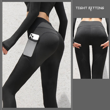 Kimberley – Naadloze Sportleggings met Zakken en Hoge Taille voor Vrouwen