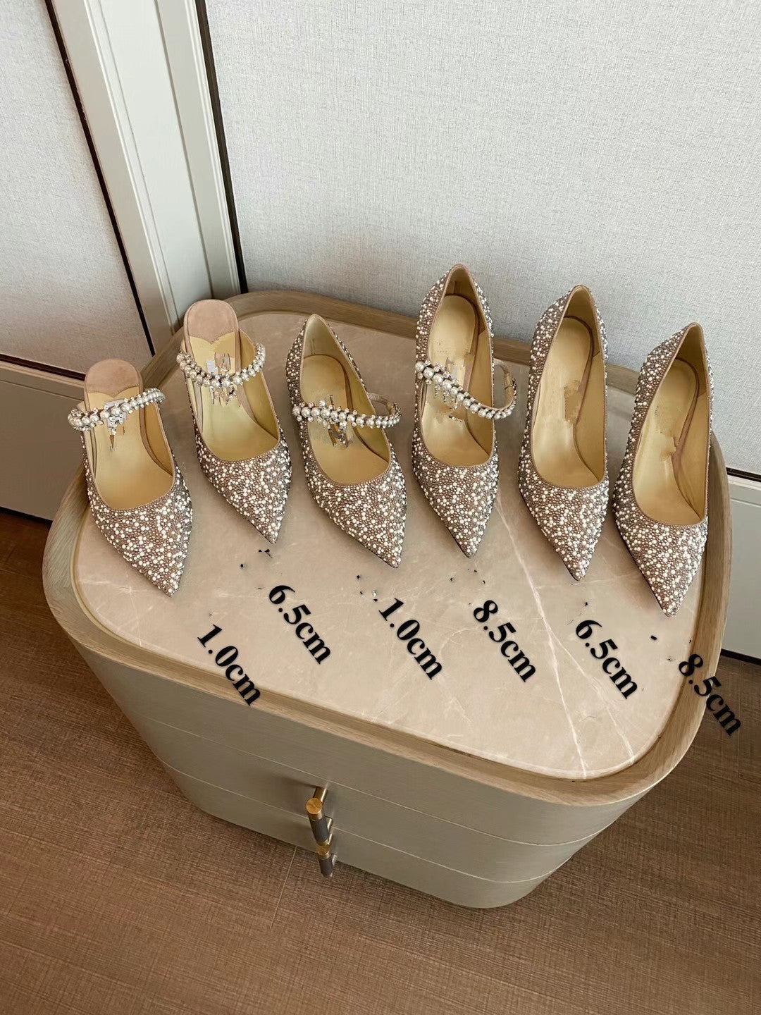 Rebecca – Spitzen schoenen met strass en parels