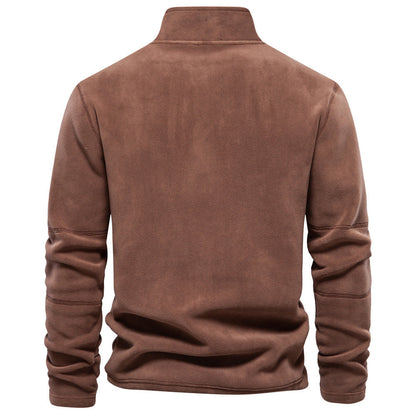Arthur – Stehkragen Zip Sweatshirt met Fleece, casual trui voor heren