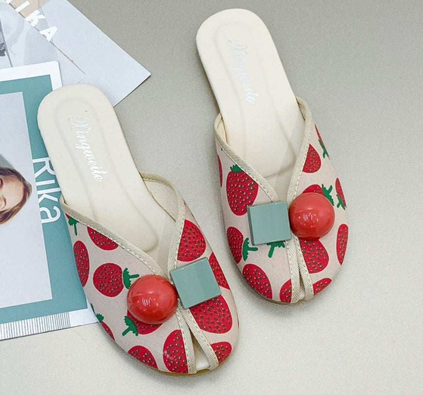 Gillian – Platte Dames-Strandslippers met Kersenteenkap