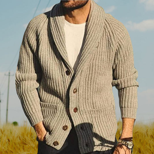 Kevin – Modieuze Heren Cardigan met Knopen en Zakken, Lange Mouwen voor Lente en Herfst