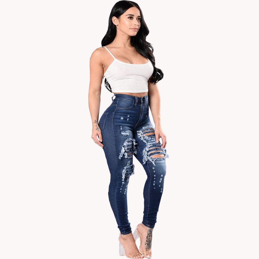 Jennifer – Versleten Damesjeans met Wassing