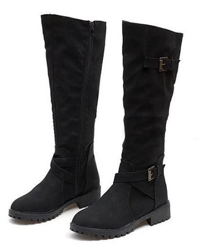 Lucy – Lange Modestiefel van Premium Vegan Suède