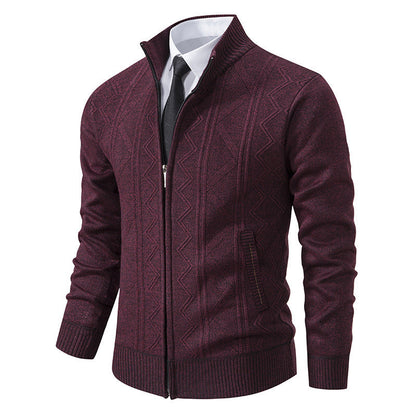 Bob – Wollen Heren Cardigan met Opstaande Kraag voor Herfst en Winter