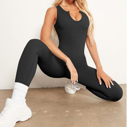 Sophie – Mouwloze Dames-Jumpsuit met Hoog Elastisch Draad