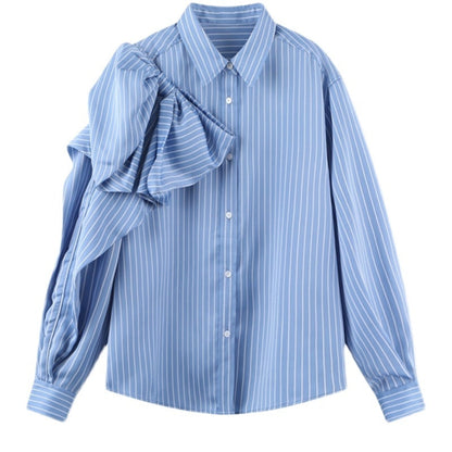 Abigail – Gestreepte Damesblouse met Strik