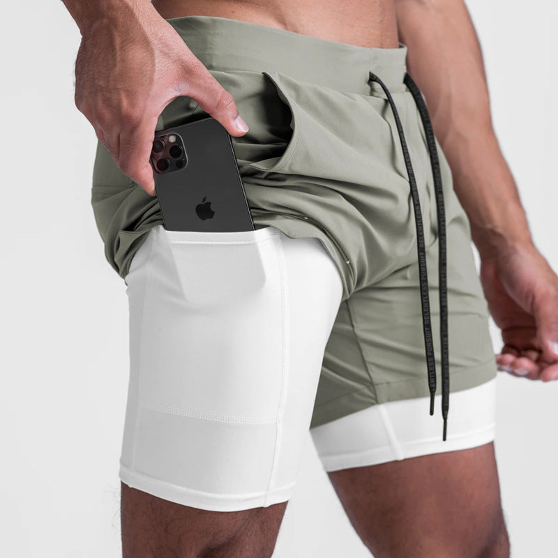 Aidan – Sportieve, sneldrogende, dubbele laag twee-in-één hardloopshorts