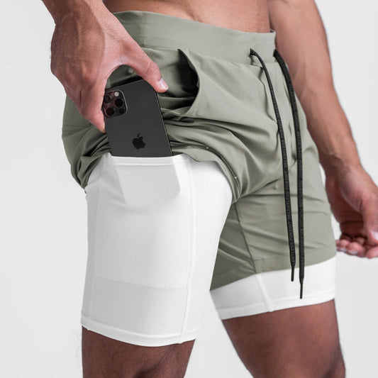 Aidan – Sportieve, sneldrogende, dubbele laag twee-in-één hardloopshorts