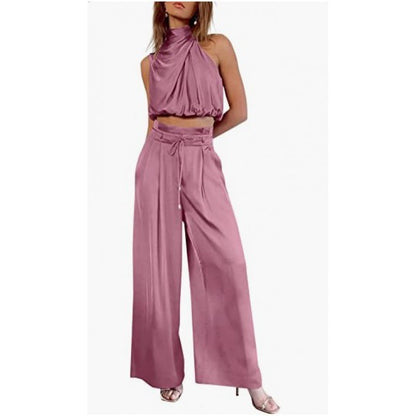 Ruby – Modieuze Mouwloze Top Met Wijde Broek Set