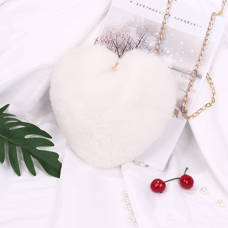 Caroline – Pluche Schoudertas voor Vrouwen met Ketting voor Valentijnsdag