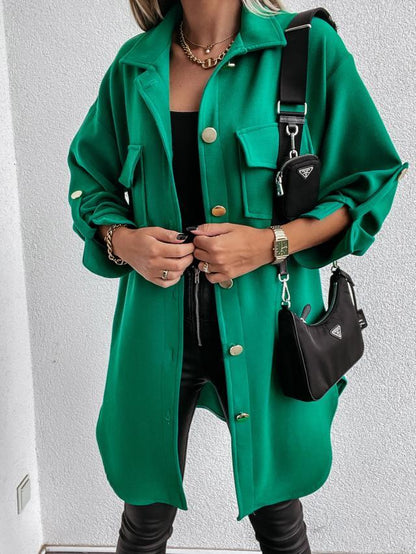 Katy – Middellange Damesjas met Mouwknopen