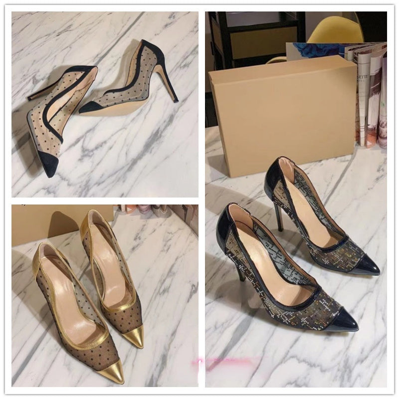 Francesca – Sexy Mesh Stilettos met Puntige Neus