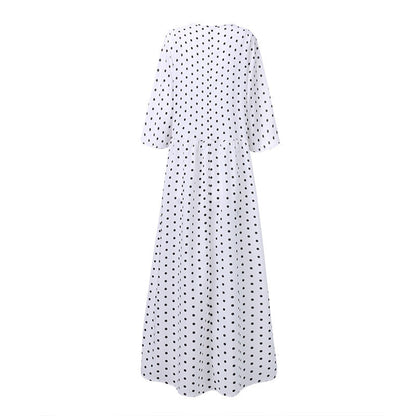 Leah – Elegante Polka Dot Tuniekjurk met Halflange Mouwen
