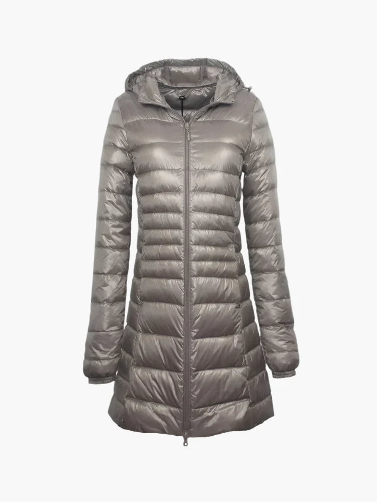 Natalie – Lange gewatteerde winterjas voor dames