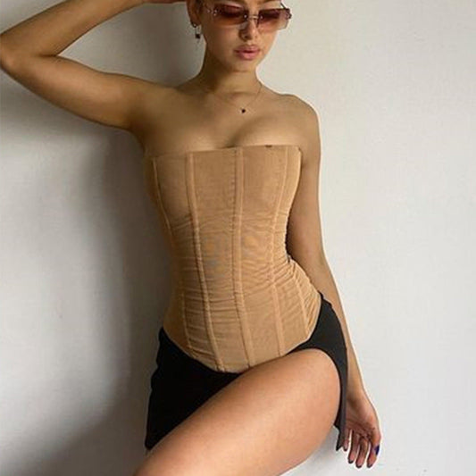 Jessie – Mouwloze Tube-Top van Mesh voor Dames in de Zomer