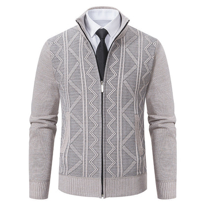 Bob – Wollen Heren Cardigan met Opstaande Kraag voor Herfst en Winter