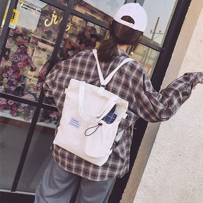 Lauren – Stijlvolle Harajuku Canvas Tas met Vakken voor Vrouwen