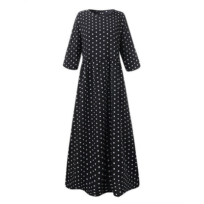 Leah – Elegante Polka Dot Tuniekjurk met Halflange Mouwen