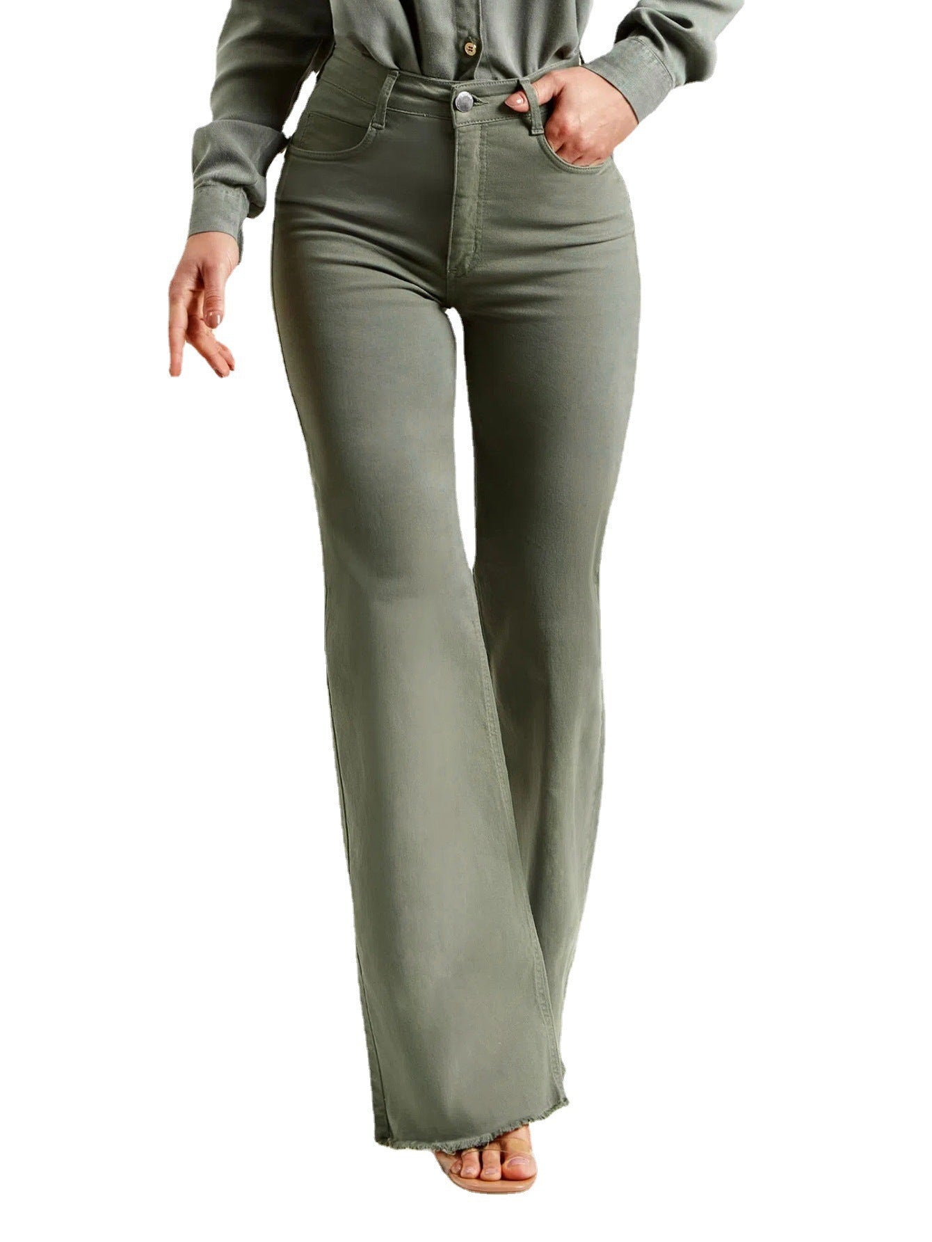 Joy – Modieuze Flared Broek met Franjes