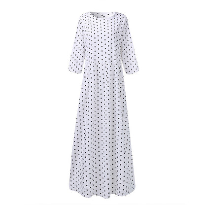 Leah – Elegante Polka Dot Tuniekjurk met Halflange Mouwen